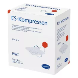 ES-KOMPRESSEN estéril, 5 x 5 cm, paquete de 12, 20 x 5 uds