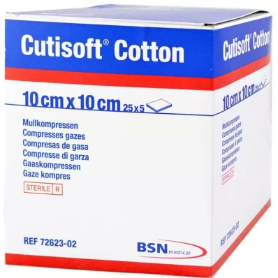 CUTISOFT Algodón comprimido 10x10 cm 8 capas, 25X5 uds CUTISOFT Algodón comprimido 10x10 cm 8 capas, 25X5 uds