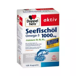 DOPPELHERZ Aceite de pescado marino Omega-3 1000 mg + Fols.Caps., 120 uds
