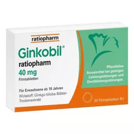 GINKOBIL-ratiopharm 40 mg comprimidos recubiertos con película, 30 uds
