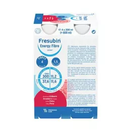 FRESUBIN ENERGY Fibra DRINK Botella de beber de fresa 6x4x200 ml