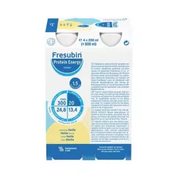 FRESUBIN PROTEIN Energy DRINK Botella para beber vainilla, 4 x 200 ml