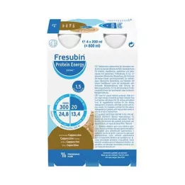 FRESUBIN PROTEIN Bebida energética DRINK Botella de capuchino, 4x200 ml