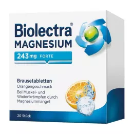 BIOLECTRA Comprimidos efervescentes de magnesio 243 mg forte color naranja, 20 uds