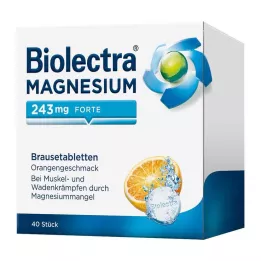 BIOLECTRA Comprimidos efervescentes de magnesio 243 mg forte color naranja, 40 uds