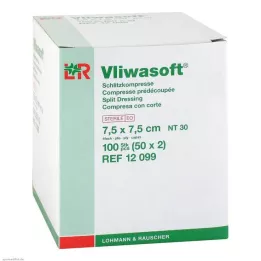 VLIWASOFT Compresas hendidas 7,5x7,5 cm estériles 4l., 50X2 uds