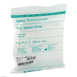 ASKINA Compresas de gasa estériles de 10x20 cm, 5x2 uds