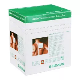 ASKINA Compresas de gasa estériles de 7,5x7,5 cm, 25X2 uds