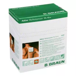 ASKINA Compresas de gasa estériles de 10x10 cm, 25X2 uds