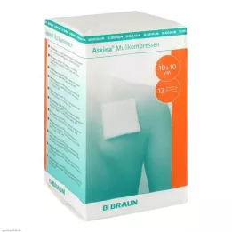 ASKINA Compresas de gasa 10x10 cm no estériles 12 capas, 100 uds
