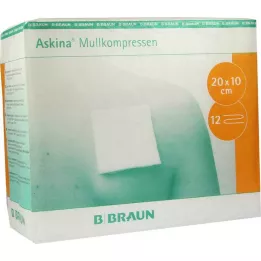 ASKINA Compresas de gasa 10x20 cm no estériles 12 capas, 100 uds