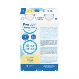 FRESUBIN ENERGY Botella para beber de fibra DRINK vainilla, 4 x 200 ml