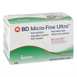 BD MICRO-FINE+ 4 agujas para bolígrafo de 0,23 x 4 mm, 100 uds