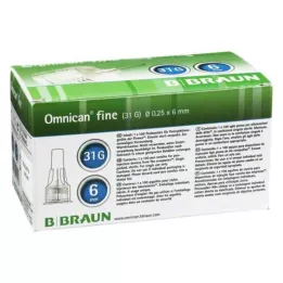 OMNICAN Cánula fina para bolígrafo 31 G 0,25x6 mm, 100 uds