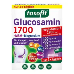 Taxofit Glucosamina 1700 + MSM + Barras de magnesio, 20x4 g