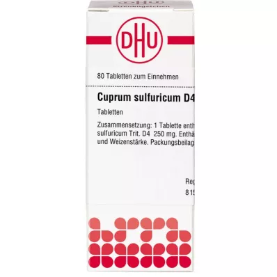 CUPRUM SULFURICUM D 4 tabletas, 80 pz CUPRUM SULFURICUM D 4 tabletas, 80 pz