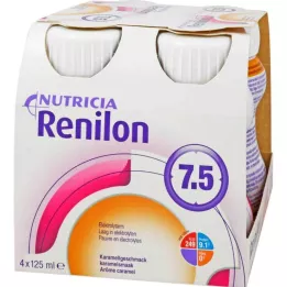 RENILON 7.5 Líquido de sabor de caramelo, 4x125ml