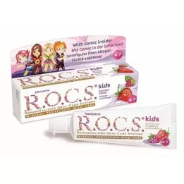Rocs Niños Raspberry + Fresa Pasta de Dientes, 45 g