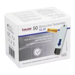 BEURER Tiras reactivas de glucosa en sangre GL40, 50 uds