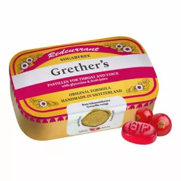 GRETHERS Pastillas de grosella roja + vitamina C sin azúcar, 110 g