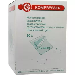 MULLKOMPRESSEN 7,5 x 7,5 cm, estéril, 8 compartimentos, 50 x 2 uds