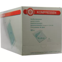 MULLKOMPRESSEN 10x20 cm estéril 8 pliegues, 50X2 uds