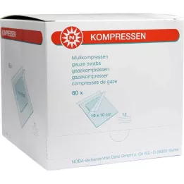 MULLKOMPRESSEN 10x10 cm estéril, 12 compartimentos, 60 uds