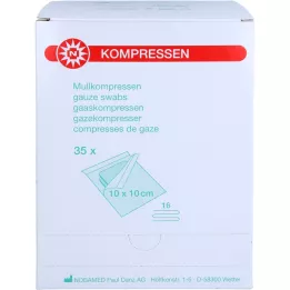 MULLKOMPRESSEN 10x10 cm estéril de 16 vías, 35X2 uds