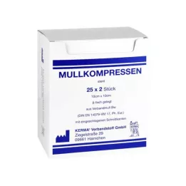 MULLKOMPRESSEN 10x10 cm estéril 8 pliegues BW, 25X2 uds