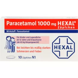 Paracetamol 1000 supositorios hexos, 10 pz