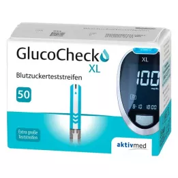 GLUCOCHECK XL Tiras reactivas para medir la glucosa en sangre, 50 uds