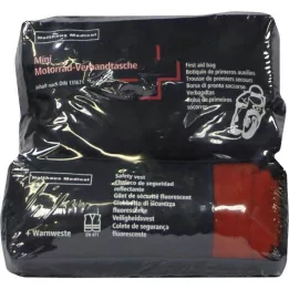 VERBANDTASCHE Motocicleta Mini DIN 13167+Vest de advertencia, 1 pz