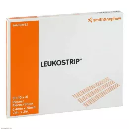 LEUKOSTRIP Tiras para cierre de heridas 6,4x76 mm, 10X3 uds