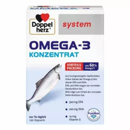 DOPPELHERZ Cápsulas del sistema concentrado de Omega-3, 120 uds