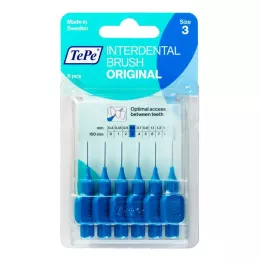 TEPE Interdental brush original 0.6mm ISO 3 blue, 6 pcs