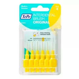 TEPE Interdental brush original 0.7mm ISO 4 yellow, 6 pcs
