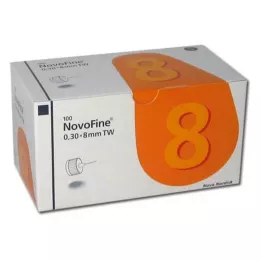 NOVOFINE 8 cánulas de 0,30 x 8 mm, 30 G, pared fina, 100 uds