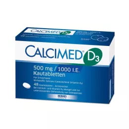 CALCIMED D3 500 mg/1000 U.I. comprimidos masticables, 48 uds