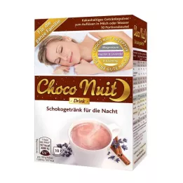 CHOCO NUIT Bebida de chocolate en polvo de buenas noches, 10 uds
