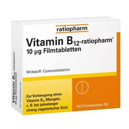 VITAMIN B12-RATIOPHARM Comprimidos recubiertos con película de 10 μg, 100 uds