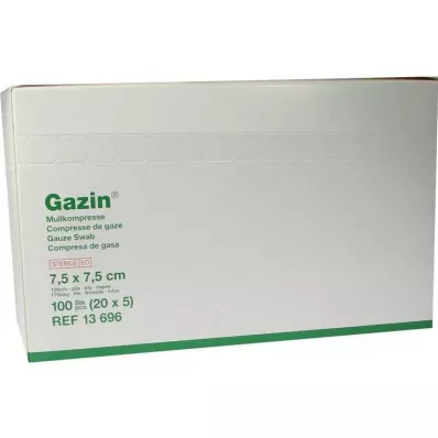 GAZIN Gasa comp. 7,5x7,5 cm estéril 12 capas medianas, 20X5 uds