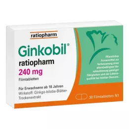 GINKOBIL-Ratiopharm 240 mg de tabletas recubiertas de película, 30 horas