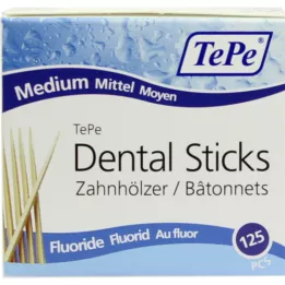 Tepe Medio de madera dental con fluoruro, 125 pz