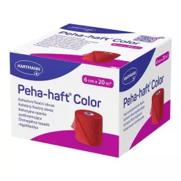 PEHA-HAFT Cinta fijadora de color sin látex 6 cm x 20 m roja, 1 pieza