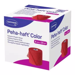 PEHA-HAFT Cinta fijadora de color sin látex 8 cm x 20 m roja, 1 pieza