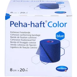 Fijación de color de Peha-prisionero vendaje de látex gratis 8 cmx20 m azul, 1 pz
