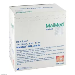 MULLKOMPRESSEN 10x10 cm estéril de 8 vías, 25X2 uds