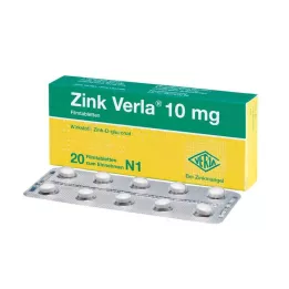 ZINK VERLA Comprimidos recubiertos con película de 10 mg, 20 uds