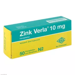 ZINK VERLA Comprimidos recubiertos con película de 10 mg, 50 uds