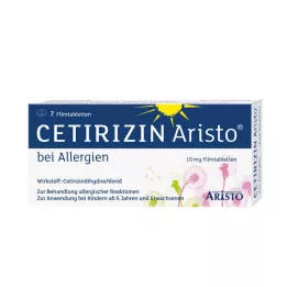 CETIRIZIN Aristo en alergias 10 mg de tabletas recubiertas de película, 7 pz